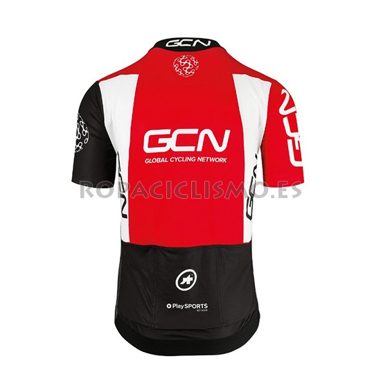 2018 Maillot Gcn Tirantes Mangas Cortas Negro y Rojo